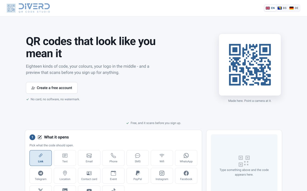 DIVERD QR Code Studio